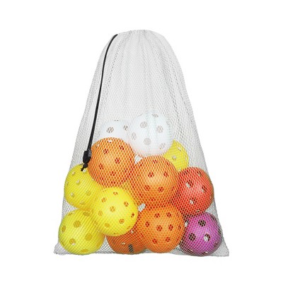 GSE 12x18" Mesh Drawstring Bag with Lock for Baseball, Softball, Tennis, Pickleball Ball, Golf Ball, Beach, Laundry