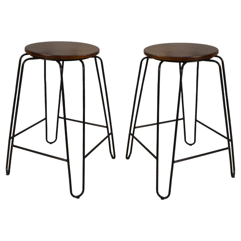 Set of 2 24" Winston Counter Height Barstools - Carolina Chair & Table, 1 of 4