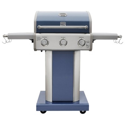 Kenmore 3-Burner Outdoor Gas BBQ Propane Grill PG-4030400LD-AZ Azure