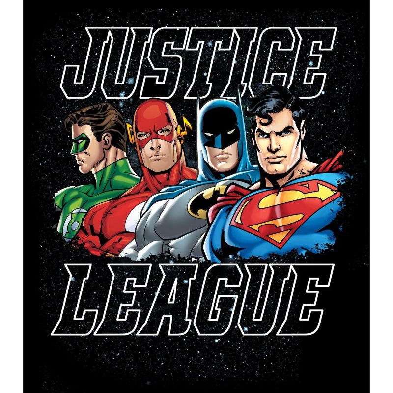 The Justice League Four Superheroes Black Graphic Tee Toddler Boy to Youth Boy, 2 of 4