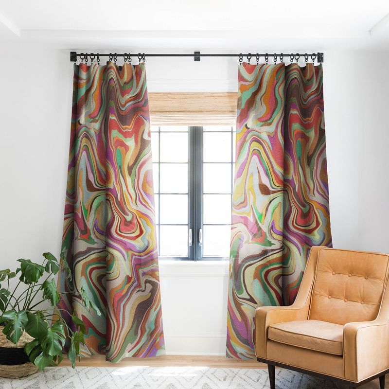 Alisa Galitsyna Colorful Liquid Swirl Set of 2 Panel Blackout Window Curtain - Deny Designs, 2 of 5
