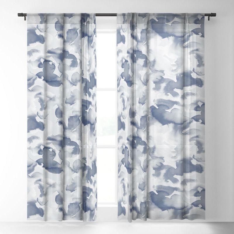 Jacqueline Maldonado Clouds Slate Blue Grey Set of 2 Panel Sheer Window Curtain - Deny Designs, 3 of 7
