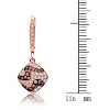 Guili Sterling Silver Rose Gold Plated Square Dangle Earrings with Coffee Cubic Zirconia, a Luxurious and Stylish Piece for Modern Elegance - 4 of 4