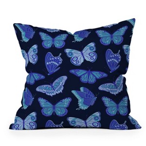 16"x16" Deny Designs Jessica Molina Texas Butterflies Outdoor Throw Pillow Black: Abstract Design, Polyester, Square Shape - 1 of 4