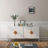 Okak Pantry Cabinet with Square Shape Handle, Storage Cabinet with 4 Doors and 4 Shelves, Sideboard Cabinet for Livinng Room, Kitchen,Entryway - 4 of 4