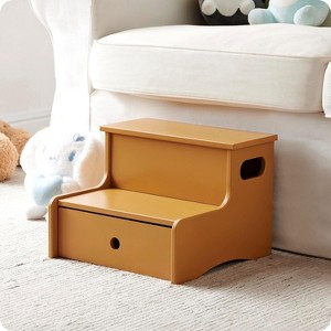 Kings Brand Furniture Wooden Toddler Step Stool for Kids with Storage for Bedroom, Bathroom, Kitchen - 1 of 4