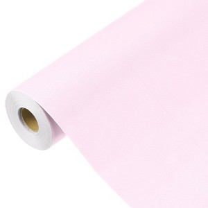 Unique Bargains Wallpaper, Peel and Stick Wallpaper Contact Paper Solid Color Vinyl Self-Adhesive Wall Paper Decorative Pale Pink 590" x 23.6" - 1 of 4