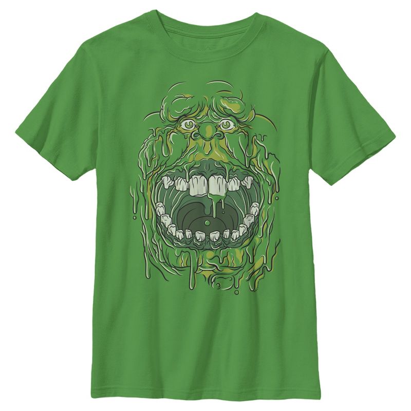 Boy's Ghostbusters Slimer Drip Face T-Shirt, 1 of 4