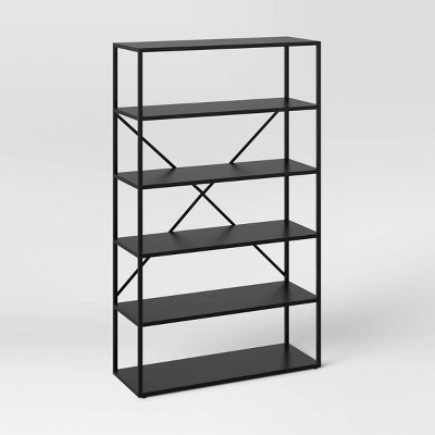 5 Shelves Glasgow Metal Bookshelf Black 