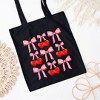 City Creek Prints Cherry Coquette Bow Chart Canvas Tote Bag - 15x16 - Black - image 2 of 2