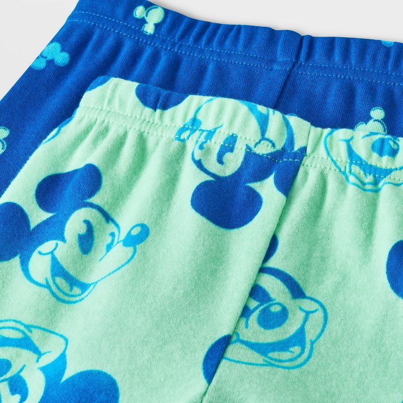 Toddler Boys' 4pc Snug Fit Mickey Mouse & Friends Cotton Pajama Set - Green, 4 of 5