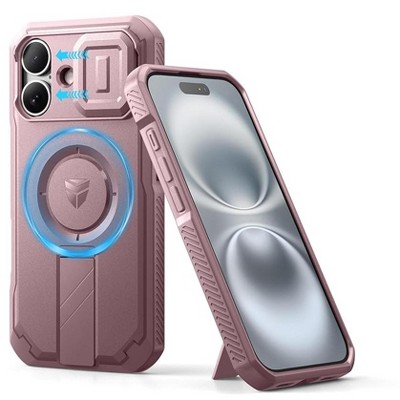Dexnor for iPhone 16 Case with Slide Camera Cover & Adjustable Kickstand, Magnetic Rugged Shockproof Bumper Cases Magnetic Cover