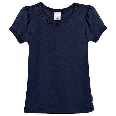 City Threads Girls 100% Cotton Short Sleeve Puff Classic Fit Tee - USA-Made