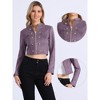 Allegra K Women's Stand Collar Zip Up Faux Suede Cropped Jacket - 2 of 4