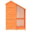 vidaXL Brown Solid Pine Wood Garden Tool Shed – Large Storage Space, Rainproof Roof, Easy Assembly, Made for Organizing Lawn and Outdoor Tools - 4 of 4