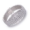 Guili Cubic Zirconia Sterling Silver Rhodium Plated Wide Elegant Bracelet, Sleek and Radiant Jewelry Piece for a Refined, Classic Look - 4 of 4