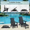 Fortune Candy 1 Person HIPS Foldable Adirondack Chair with Cushion Black - 3 of 4