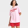 Women's Diet Coke Girlie Graphic Sleep Pajama Set - Pink - 3 of 3