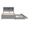 PAGED Full Size Platform Bed Modern Pine Bed Frame with Trundle, Storage Headboard and 3 Drawers for Bedroom - 4 of 4