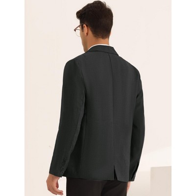 Lars Amadeus Men's Solid Color Prom Wedding Formal Suit Jacket Small Black — фото 3