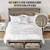Farmhouse Bed Frame with 54" Tall Geometric Headboard - 4 of 4