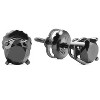 Pompeii3 1 TCW 14k Black Gold Round Black Diamond Screw Back Studs Earrings - 2 of 4