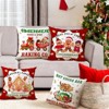 Christmas Gingerbread House Pillow Covers 18x18, Winter Xmas Gingerbread Man House Throw Pillow Covers Set of 4 - 4 of 4