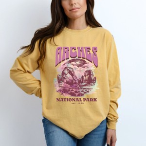 Simply Sage Market Arches National Park EST. 1929 Garment Dyed Long Sleeve - 1 of 4