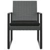vidaXL Garden Dining Chair Set of 2 Black Polypropylene Medium Durable - 3 of 4