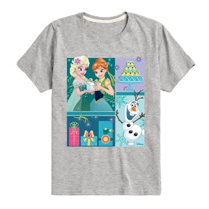 Boys' - Disney - Elsa, Olaf & Anna Birthday Celebration Short Sleeve Graphic T-Shirt - 1 of 3