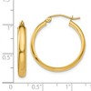Black Bow Jewelry 3.75mm x 25mm Polished 14k Yellow Gold Domed Round Tube Hoop Earrings - 4 of 4