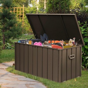 Outdoor Storage Deck Box, Large Resin Patio Storage for Outdoor Pillows, Garden Tools and Pool-Supplies, Waterproof, Lockable - 1 of 4