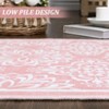 Machine Washable Modern Bedroom Area Rug Floral Large Area Rug Non Slip Throw Ultra Thin Stain Resistant Carpet for Living Room - 4 of 4