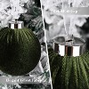 Aoibox Velvet Christmas Tree Ornaments 15pcs Pack Shatterproof Multicolor Balls Green Brown Neutral 3.15 Inch Lightweight Holiday Decor - 3 of 4