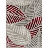 Home Mart Goods Red Silver Grey Leaf Hand-Carved Soft Living Room Area Rug - 2 of 4