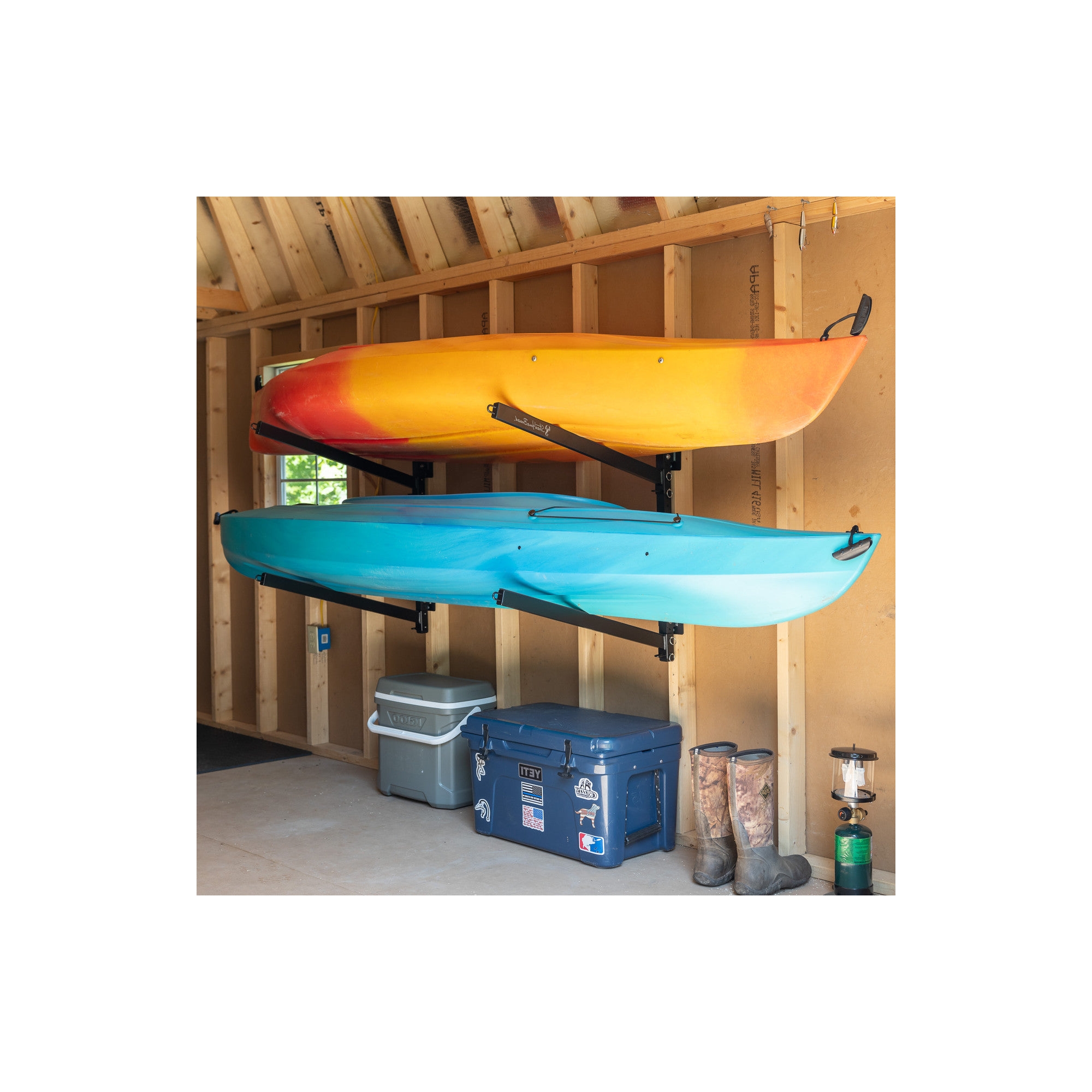 StoreYourBoard Champlain Kayak Storage | Indoor Adjustable Rack | 2 Levels