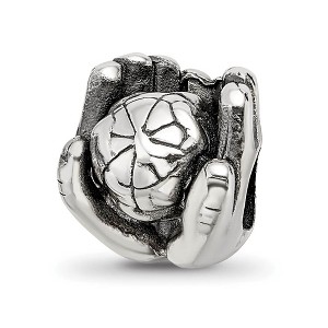 Black Bow Jewelry Sterling Silver World in Hands Bead Charm - 1 of 4