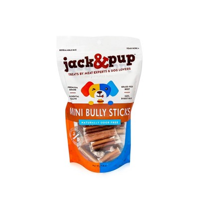 Jack & Pup Beef Mini Bully Sticks Dog Treats - 7.8oz