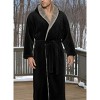 ADR Mens Robe, Fleece Hooded Bathrobe, Big and Tall Bath Robe for Men - 2 of 3