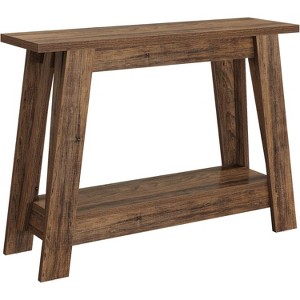 Tribesigns 41.3" 2-Tier Wooden Console Table, Farmhouse Entryway Table with Storage, Sofa Table Behind Couch for Living Room, Hallway, Foyer, Brown - 1 of 4