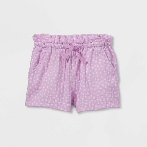 Toddler Girls' Polka Dotted Denim Shorts Cat & Jack™ Blue-Various Sizes 