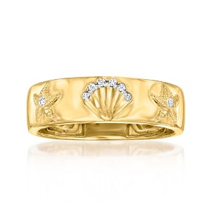 Ross-Simons Diamond-Accented Sea Life Ring in 18kt Gold Over Sterling - 1 of 4