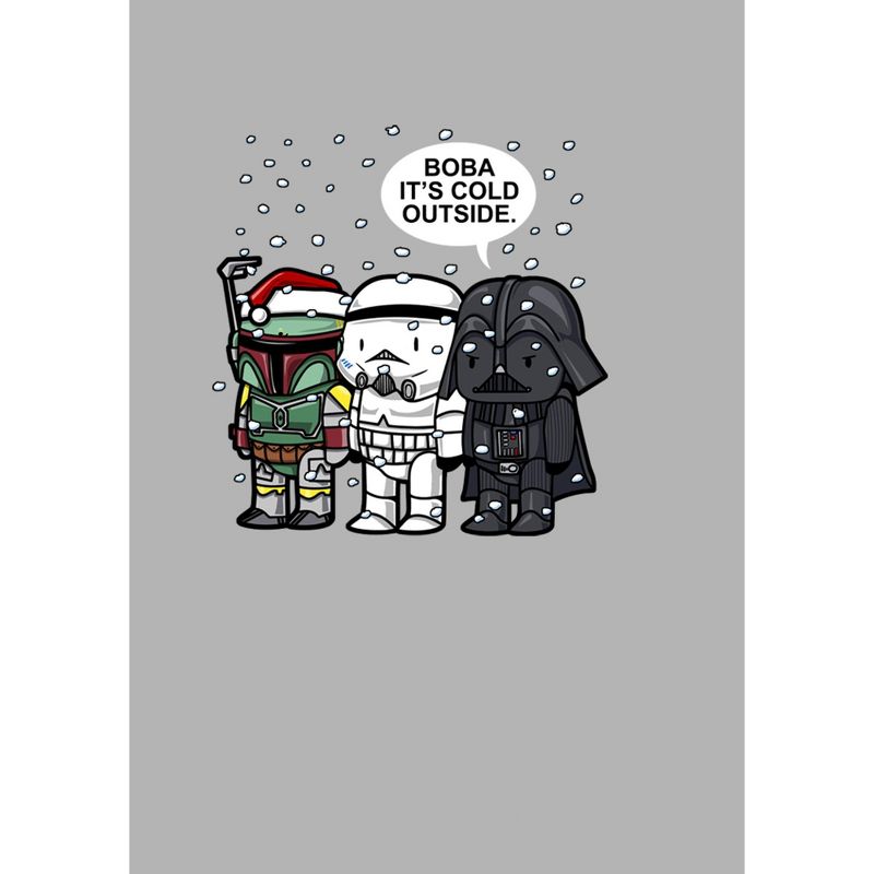 Men's Star Wars Christmas Boba It's Cold Outside Pull Over Hoodie, 2 of 5