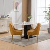 SEYNAR Modern Glam PU Leather Dining Chair or Vanity Chair Set of 2 with Rear Handle - 4 of 4