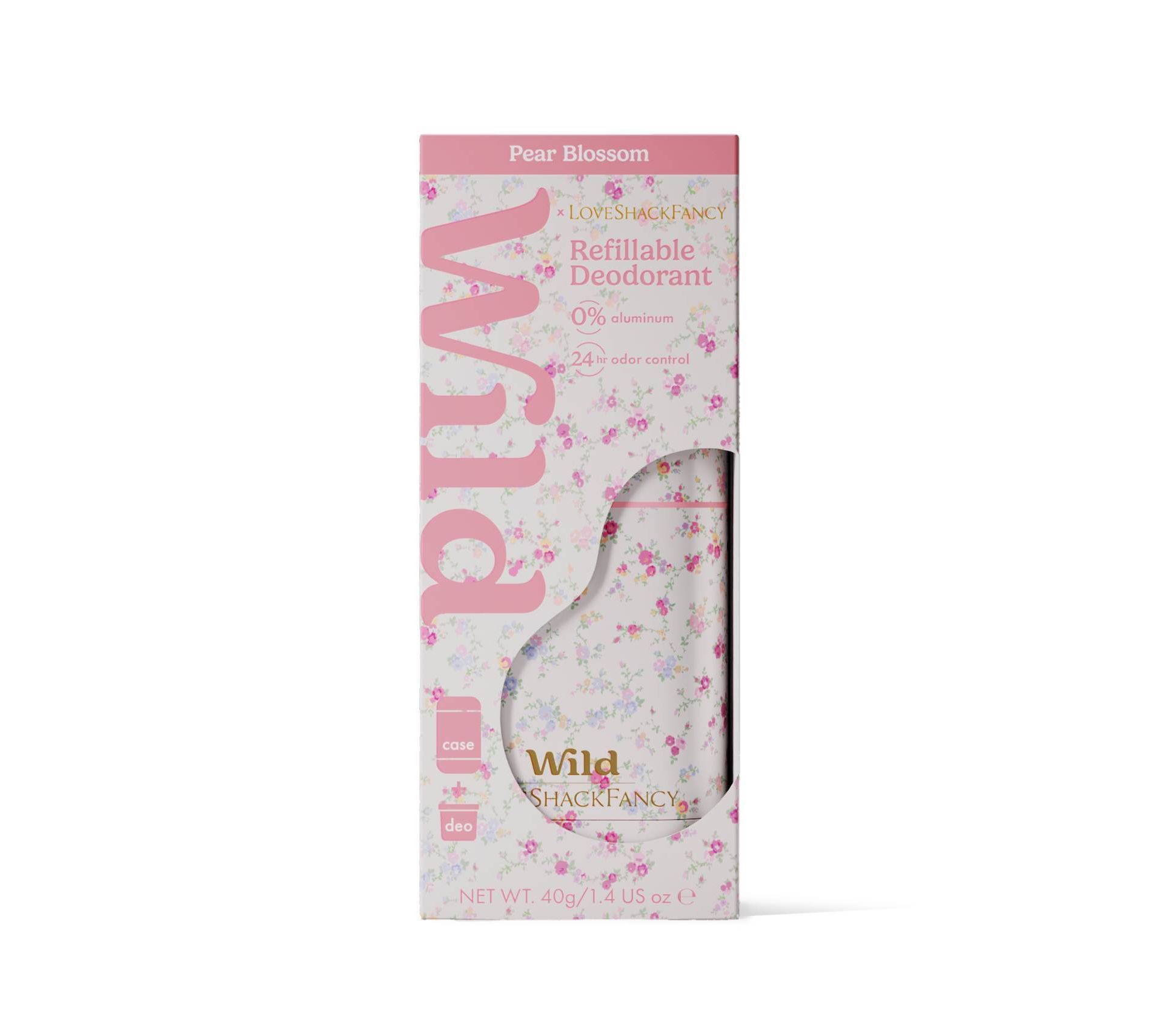 LoveShackFancy x Target - Wild Cosmetics Sunrise Patchwork Refillable Deodorant - Pear Blossom - 1.4oz - Confetti Bloom