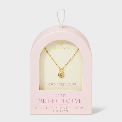 Beloved + Inspired 14K Gold Dipped Cubic Zirconia Lock Pendant Necklace - Gold