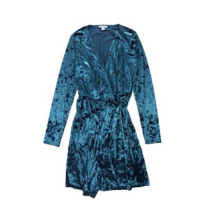 bar III Womens Velvet Wrap Dress - 1 of 2