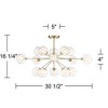 Possini Euro Design Modern Ceiling Light Semi Flush Mount Fixture Sputnik Brass 30 1/2" Wide 15-Light Double Glass Ball Hallway - 4 of 4