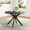 GlasFlength Patio End Tables Pedestal Leisure, Round Side Table, for Living Room Bedroom and Balcony, Minimalist Elegance，Black，47.2"*47.2"*30.3" - 4 of 4