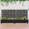 SpassWay Black Metal Planter Box with Trellis Raised Garden Bed with Arbor Privacy Screen with Wheels - 2 of 4
